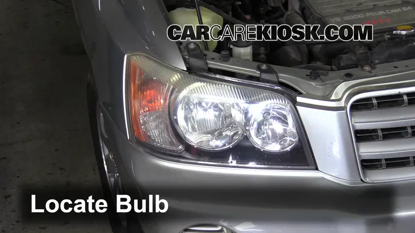 2001 Toyota Highlander 3.0L V6 Lights Headlight (replace bulb)